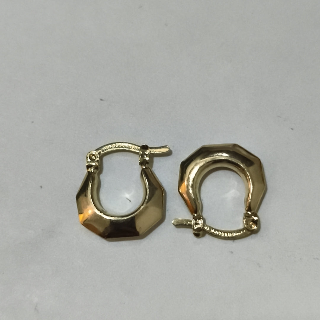 ARETES TEJIDO ARRACADA FACETADA 14K 1.3 GR (NUEVO)