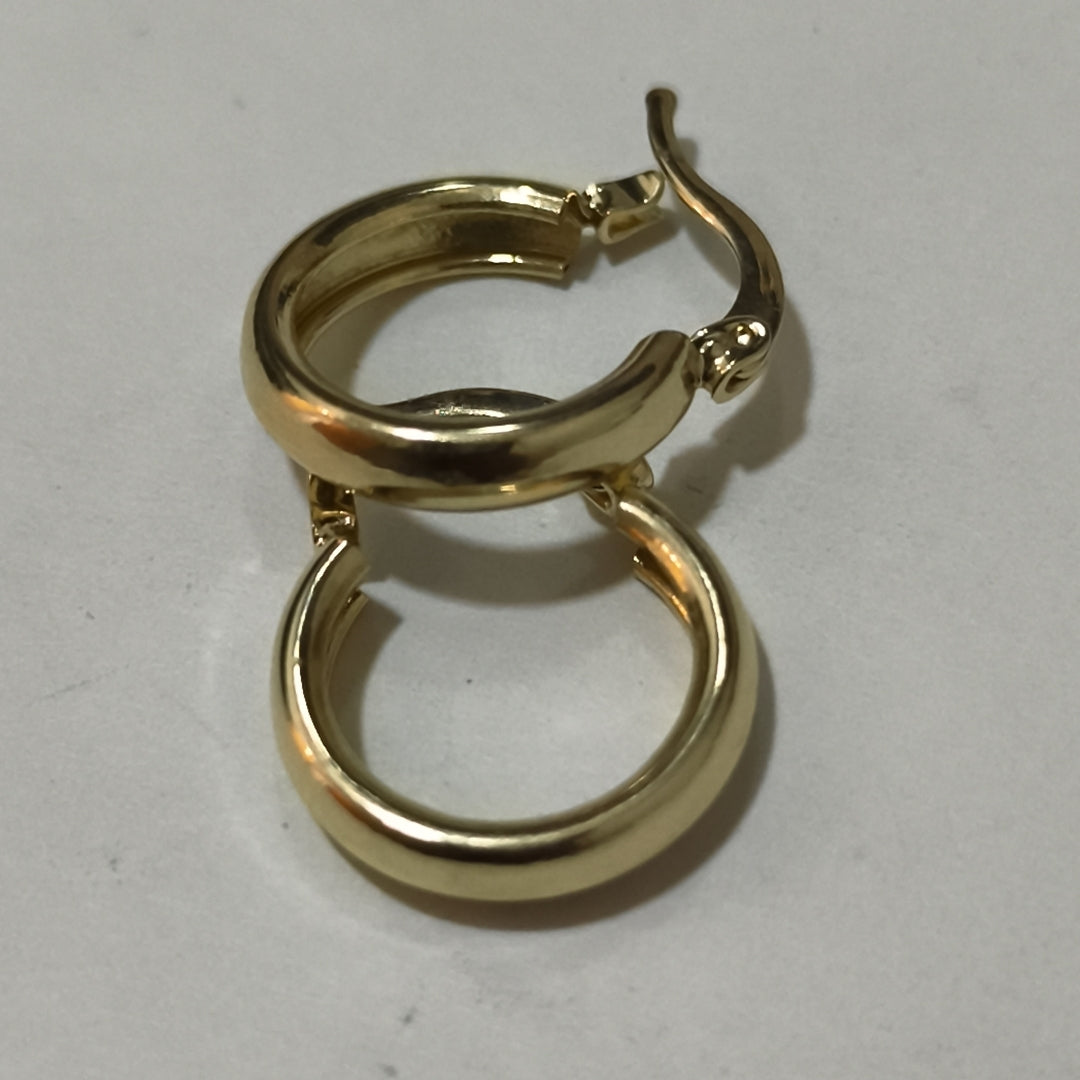 ARETES TEJIDO ARRACADAS LISAS 14K 2.1 GR (NUEVO)