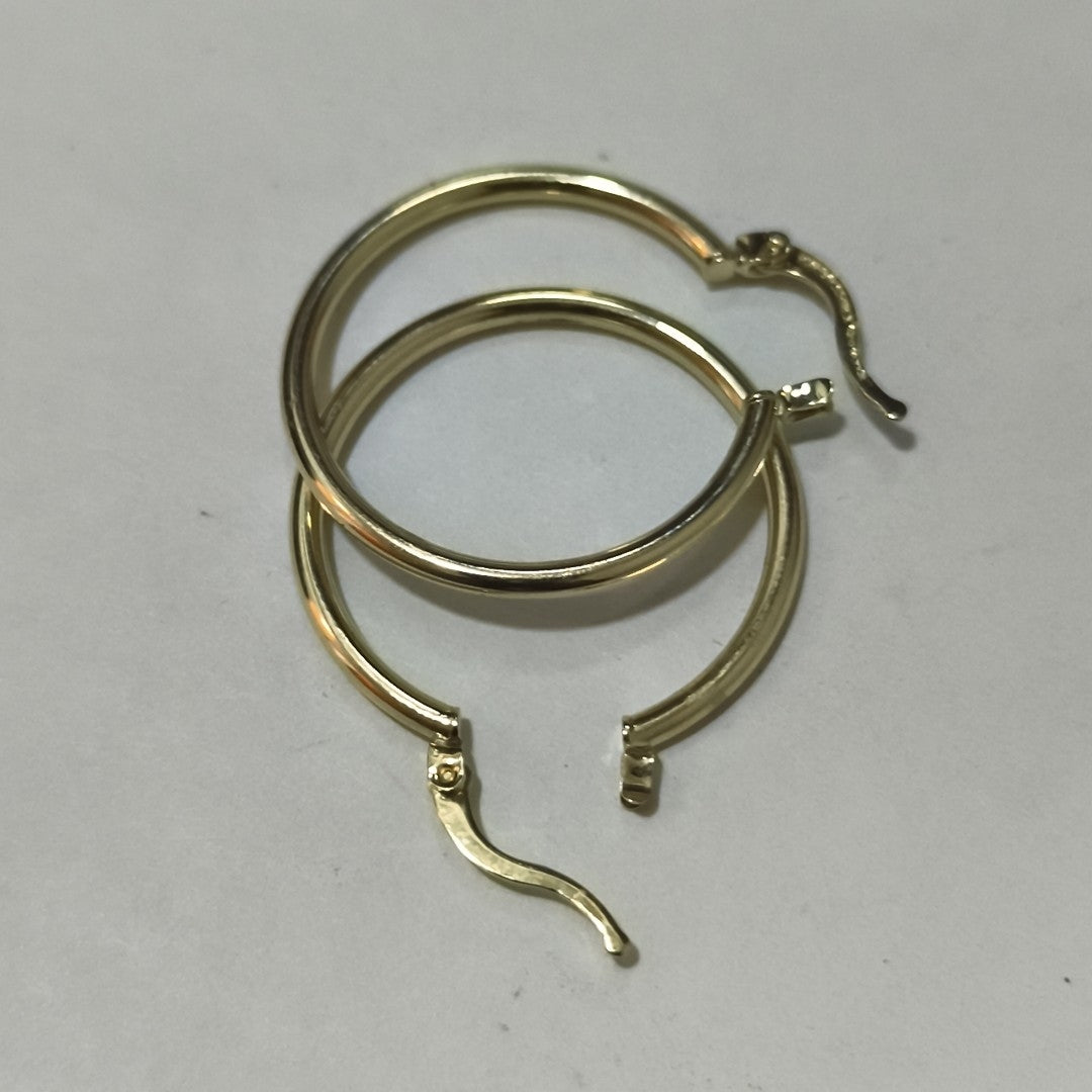 ARETES TEJIDO ARRACADAS LISAS 14K 1.5 GR (NUEVO)