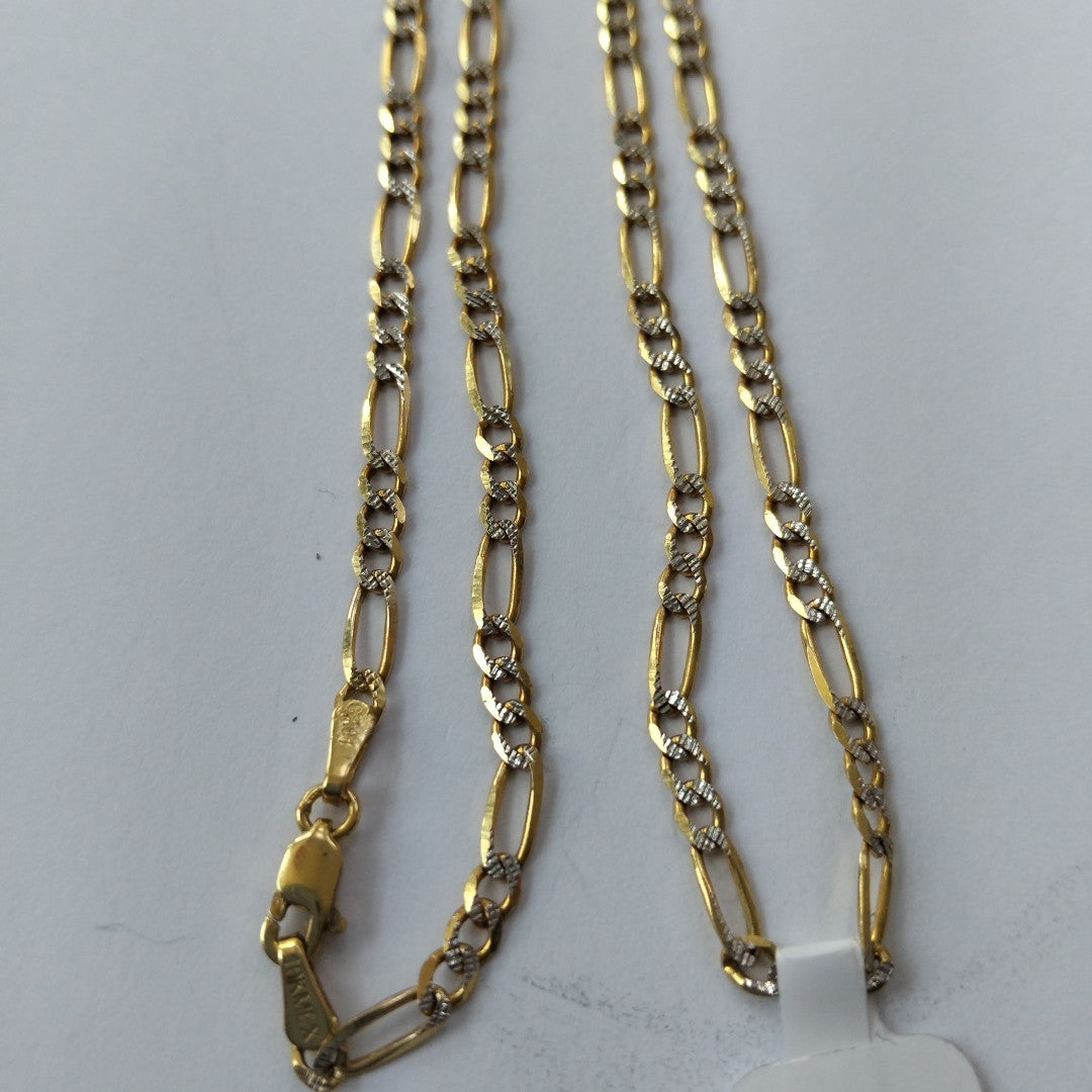 CADENAS TEJIDO 3X1 DIAMANTADO ORO 10K 55 CM 6.5 GR (NUEVO)