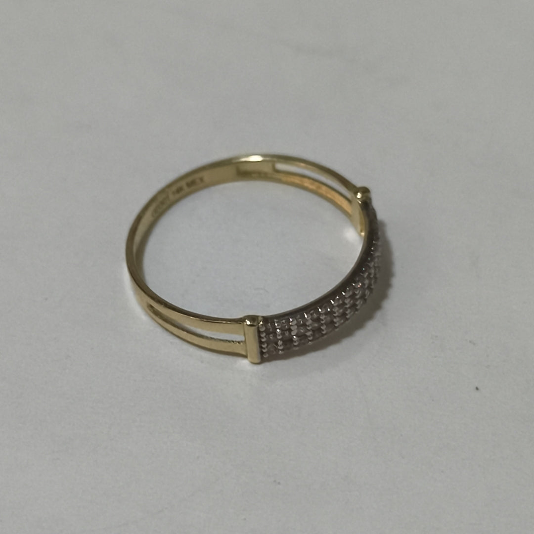 ANILLO ANILLITO C CIRCONIAS 14K 9 TALLA 1.4 GR (NUEVO)