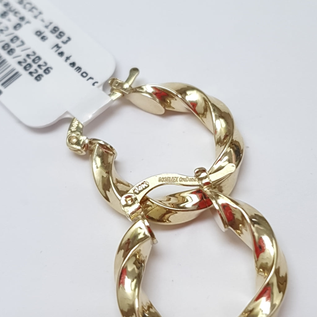 ARETES ARRACADA TORZAL 14K 1.9 GR (NUEVO)