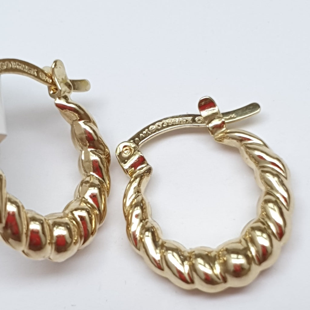 ARETES ARRACADAS TZL HUECAS 14K 1.6 GR (NUEVO)