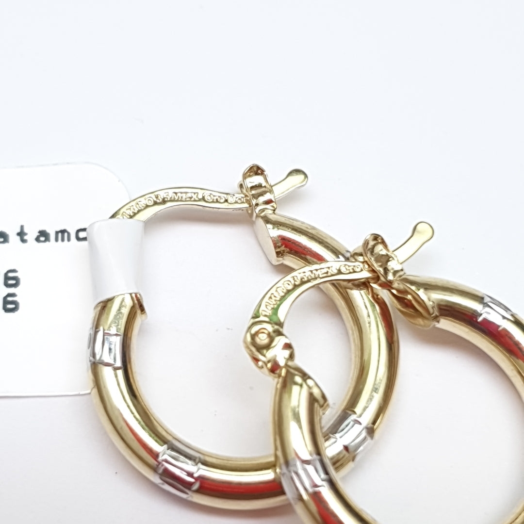 ARETES ARRACADAS COMBINADAS 14K 1.6 GR (NUEVO)