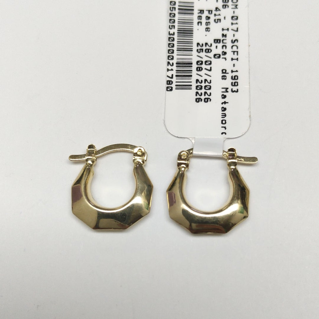 ARETES TEJIDO ARRACADA FACETADA 14K 1.3 GR (NUEVO)