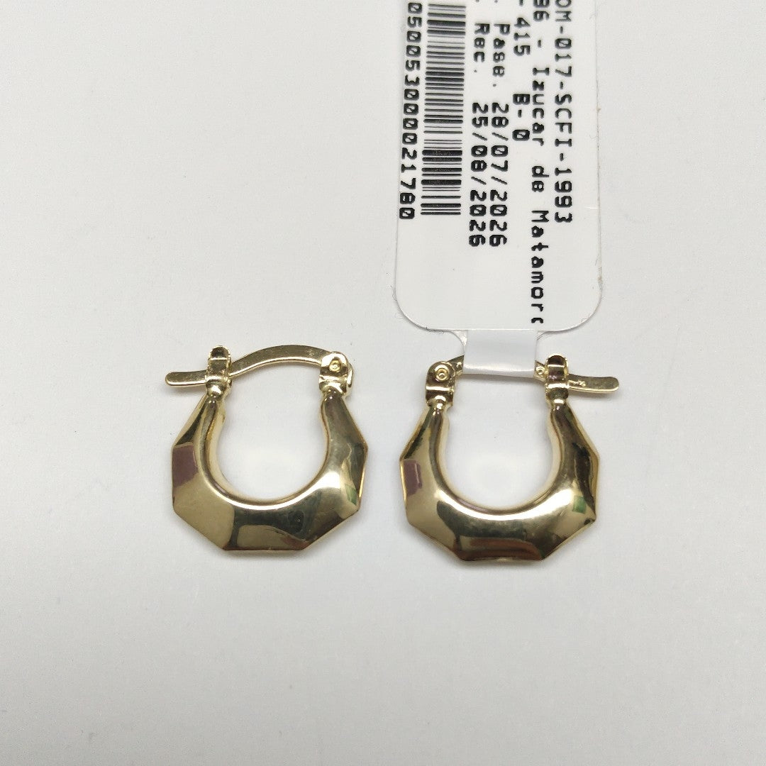 ARETES TEJIDO ARRACADA FACETADA 14K 1.3 GR (NUEVO)