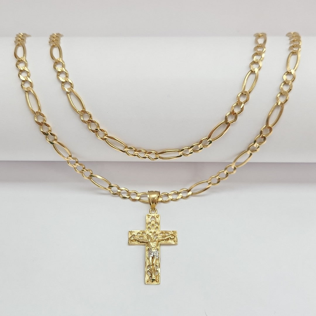CADENA, CRUCIFIJO ORO 14 K 22.1 GRMS (SEMINUEVO)