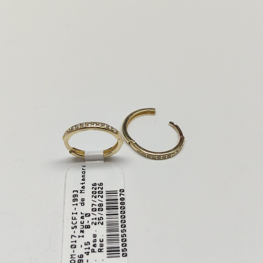 ARETES HUGGIES C CIRCONIA 14K 1.8 GR (NUEVO)