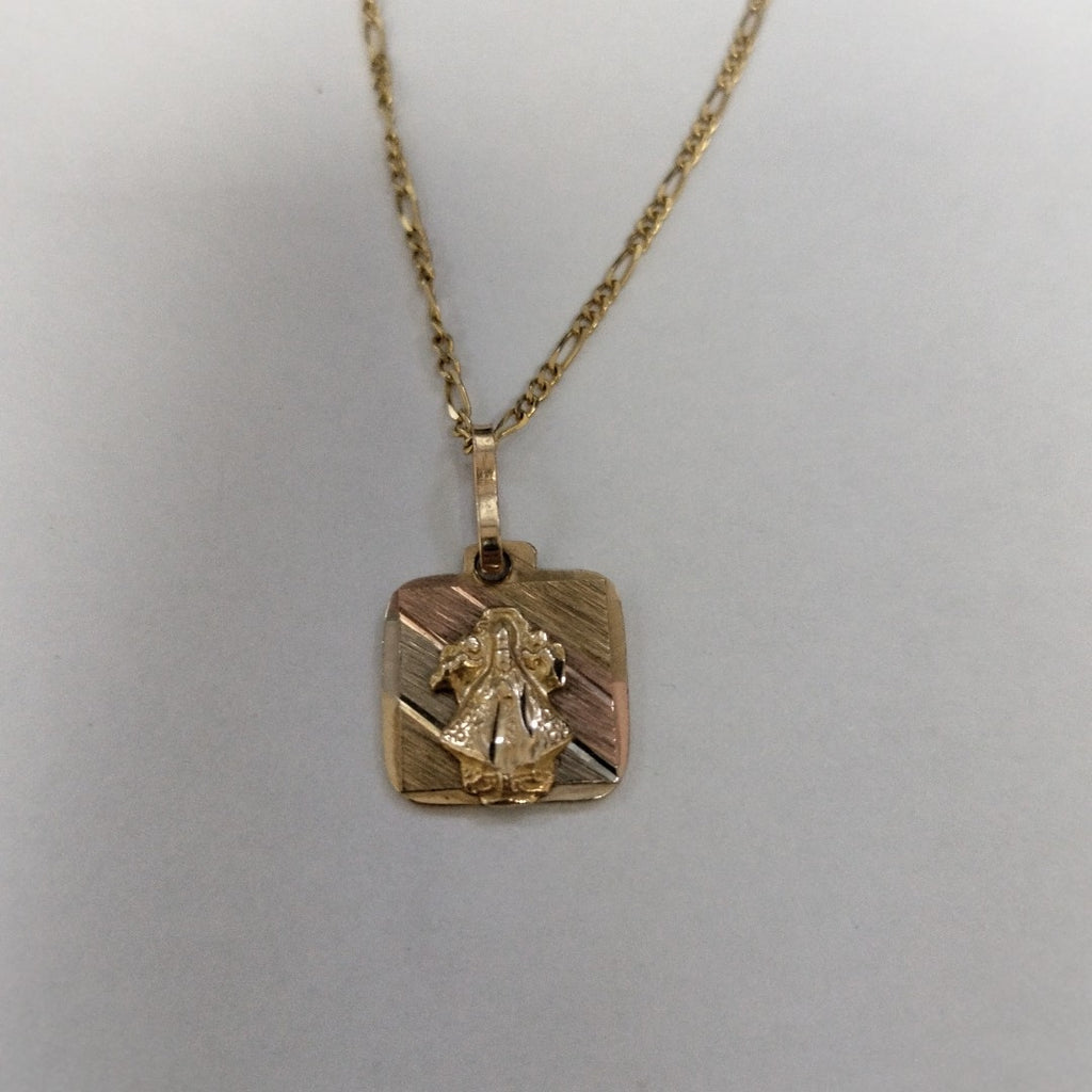 CADENA, MEDALLA RELIGIOSA ORO 10 K 2 GRMS (SEMINUEVO)