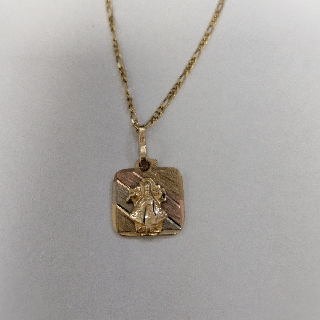 CADENA, MEDALLA RELIGIOSA ORO 10 K 2 GRMS (SEMINUEVO)