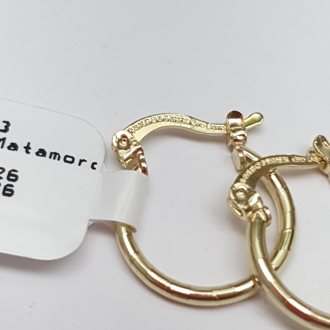 ARETES ARRACADAS ESTRIADAS 14K 1.4 GR (NUEVO)