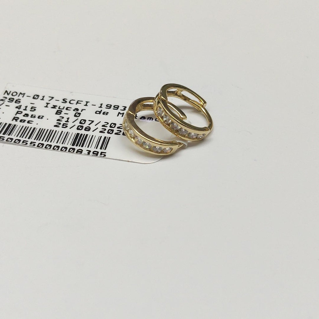ARETES ARRACADA C CIRCONIAS 14K 1.2 GR (NUEVO)