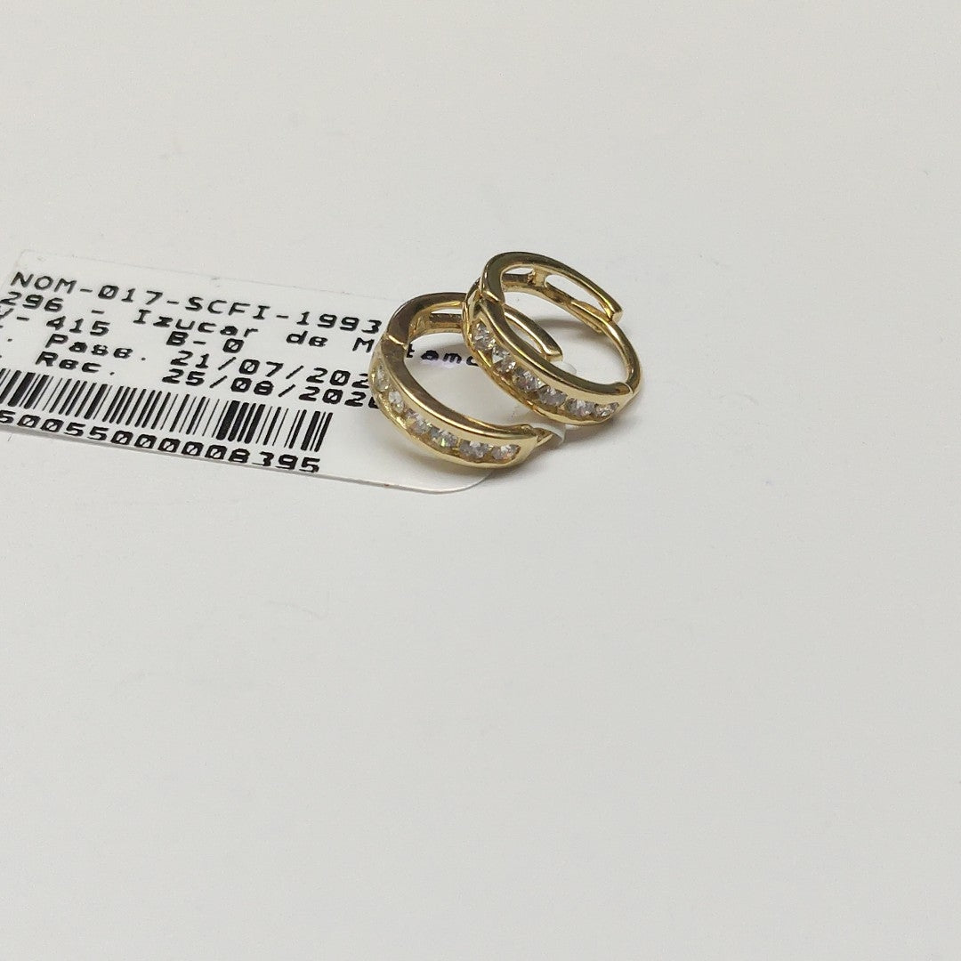 ARETES ARRACADA C CIRCONIAS 14K 1.2 GR (NUEVO)