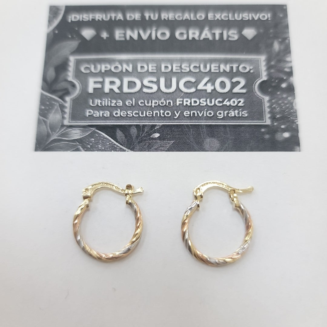 ARETES ARRACADAS COMBINADAS 14K 2 GR (NUEVO)