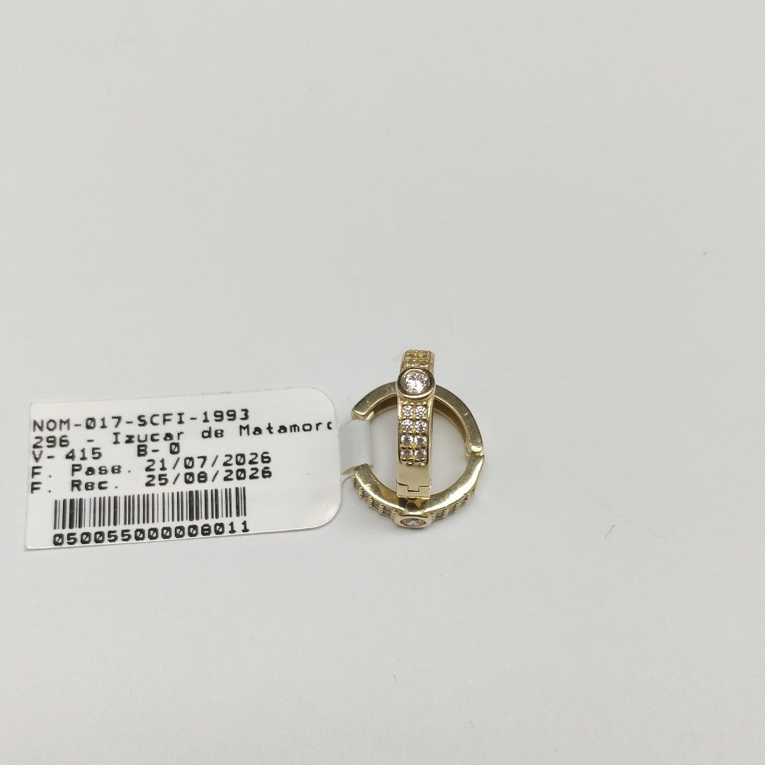 ARETES ARRACADAS C CIRCONIAS 10K 2.6 GR (NUEVO)