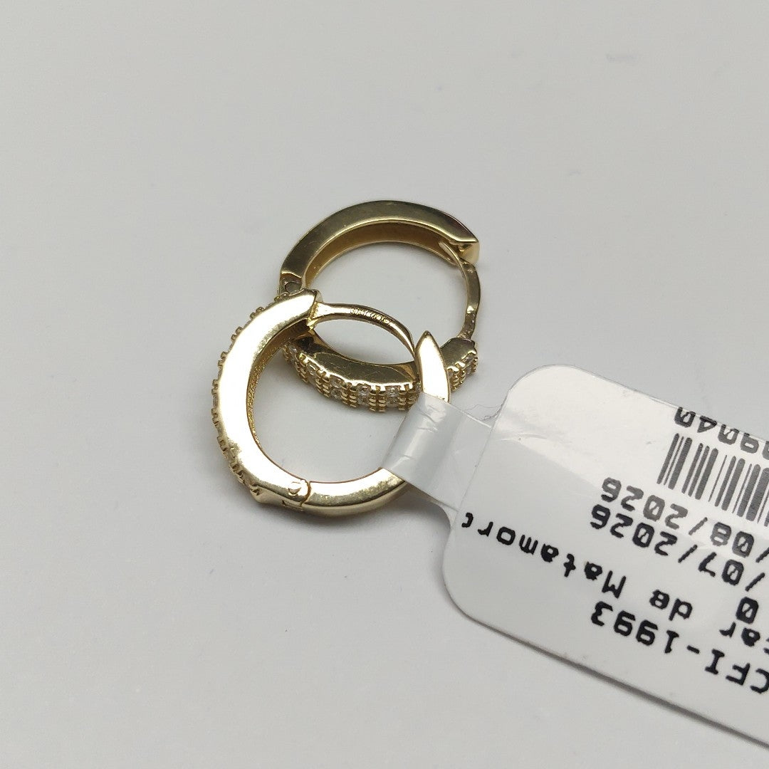ARETES HUGGIES C CIRCONIA 14K 1.8 GR (NUEVO)