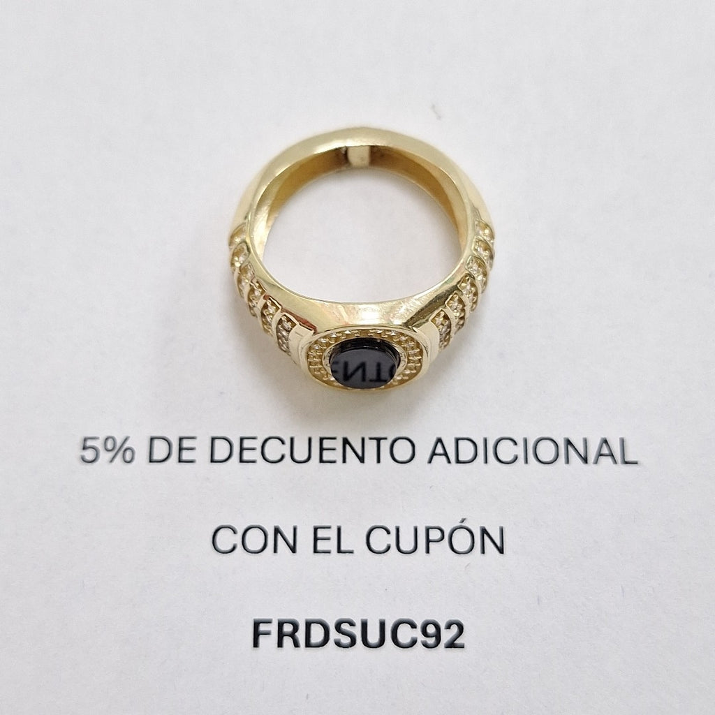ANILLOS C ONIX Y CIRCONIAS 14K TALLA 9 4.5 GR (NUEVO)