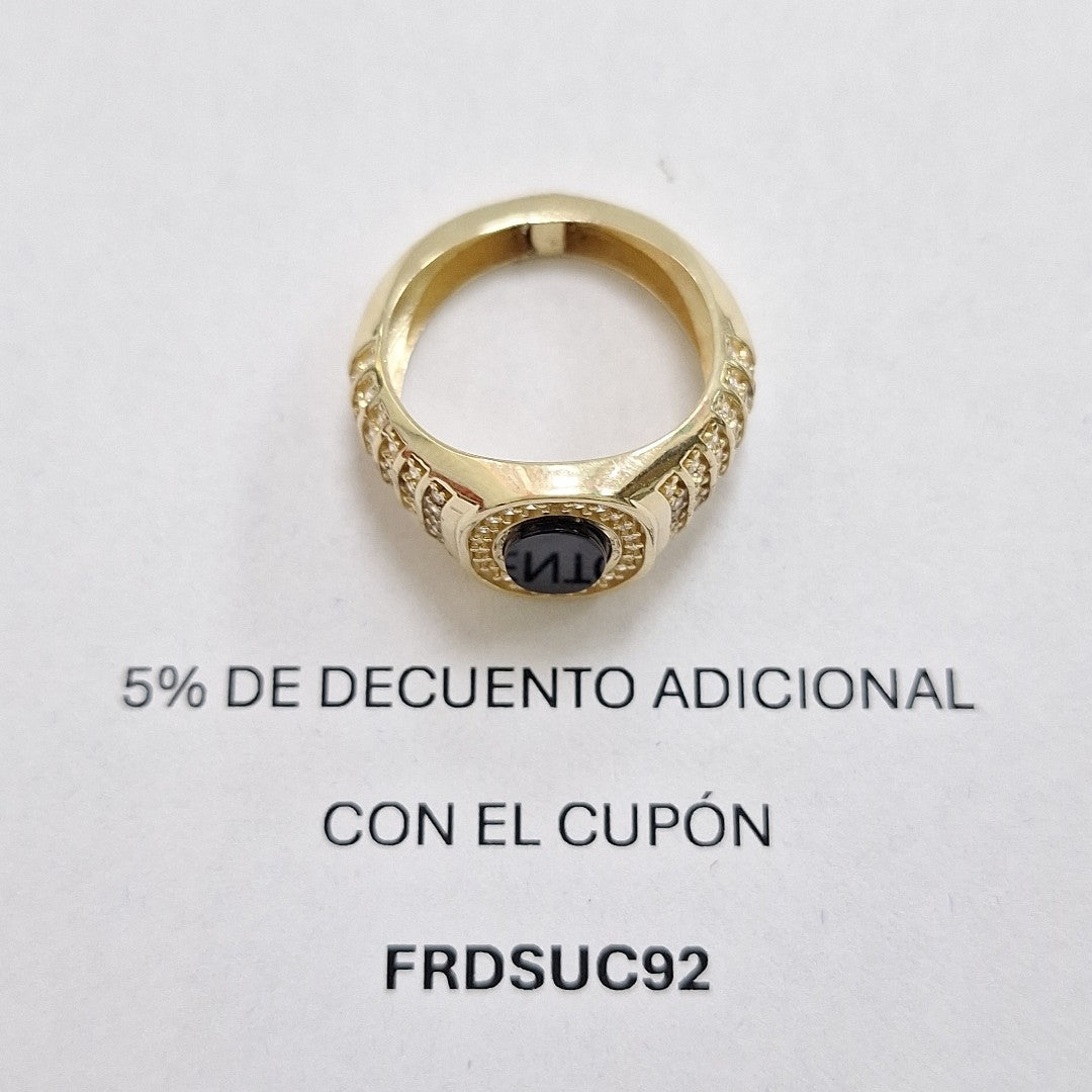 ANILLOS C ONIX Y CIRCONIAS 14K TALLA 9 4.5 GR (NUEVO)
