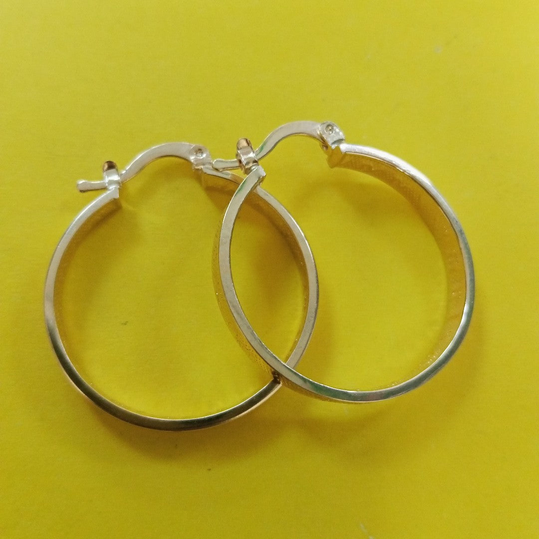 ARETES TEJIDO ARRACADAS CON NUMEROS ROMANOS 14K 2.7 GR (NUEVO)