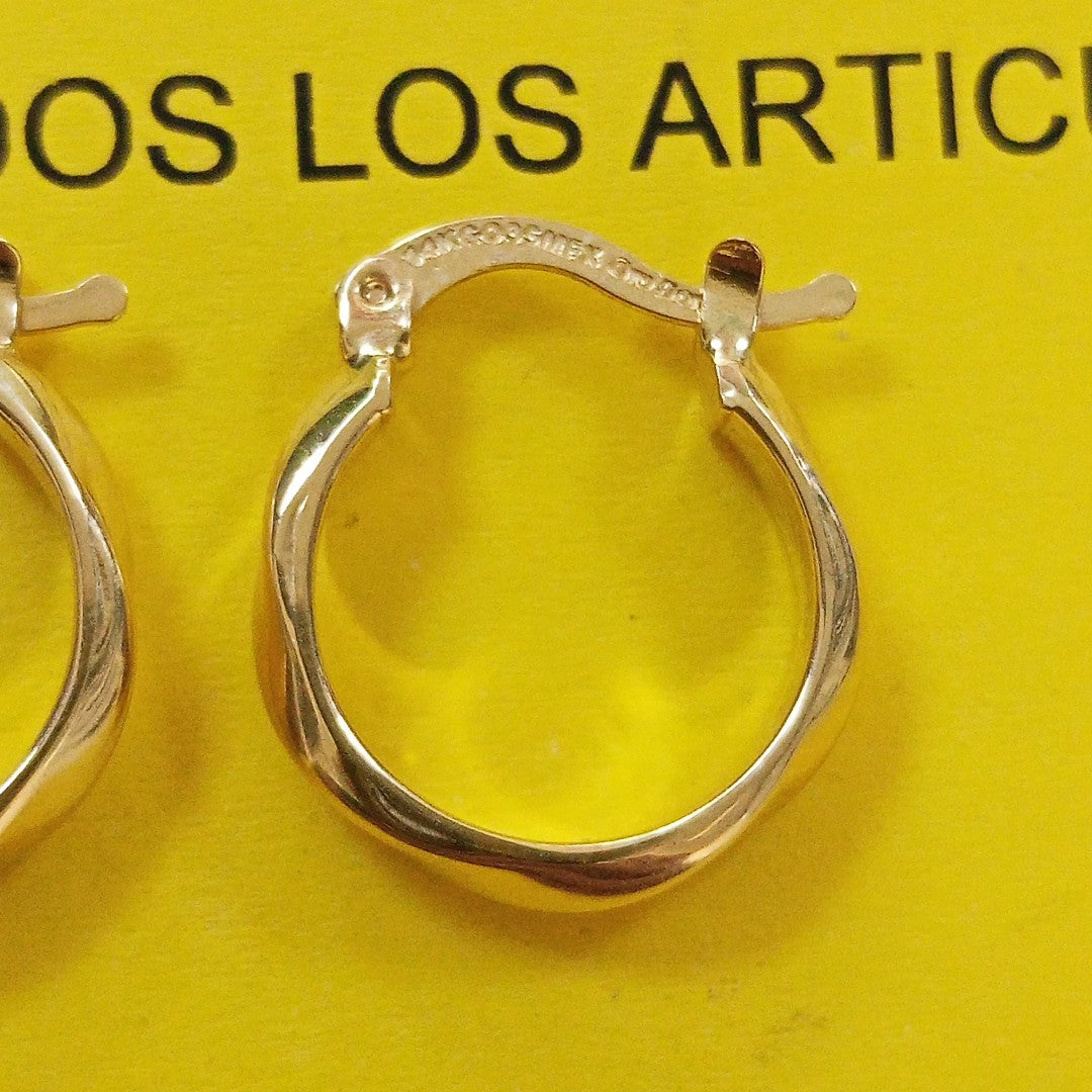 ARETES TEJIDO ARRACADAS FACETADAS 14K 1.5 GR (NUEVO)