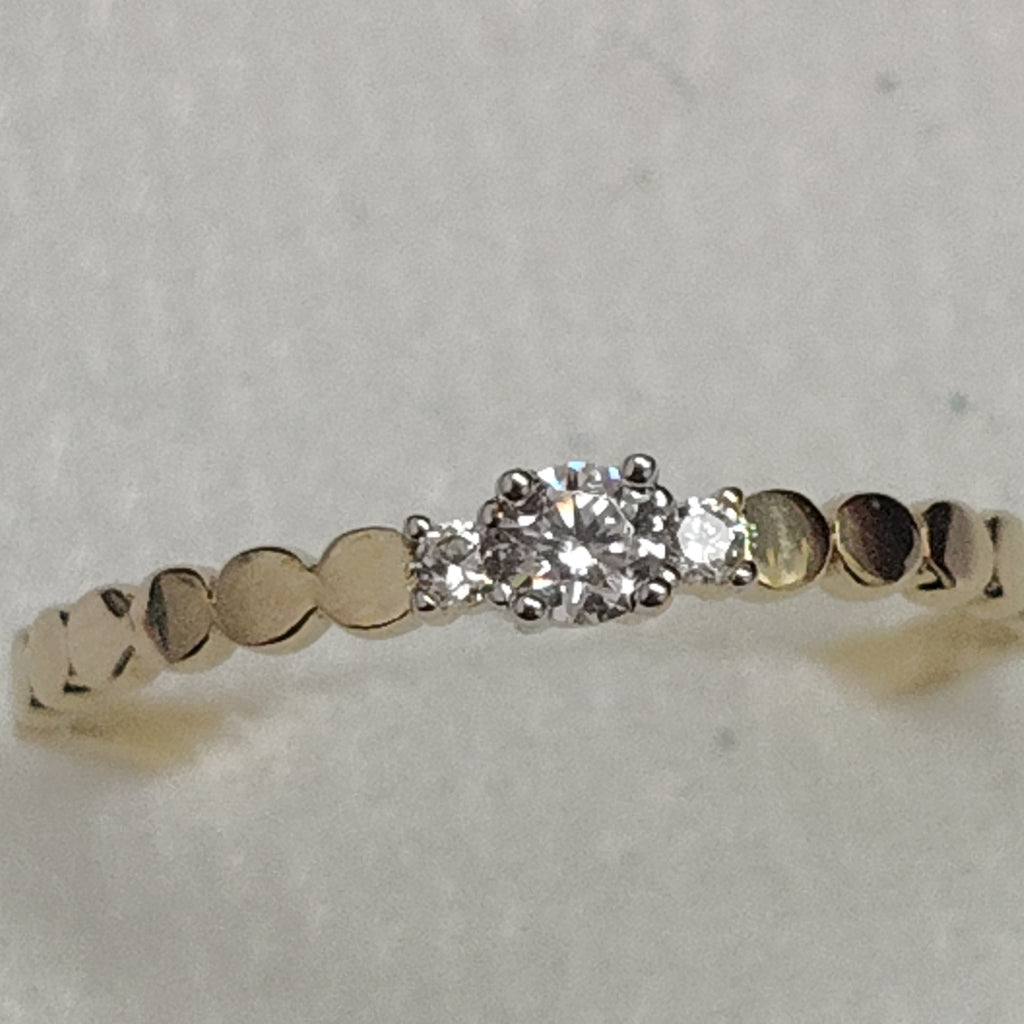 ANILLO ANILLITO C CIRCONIAS 14K 6.5 TALLA 1.1 GR (NUEVO)