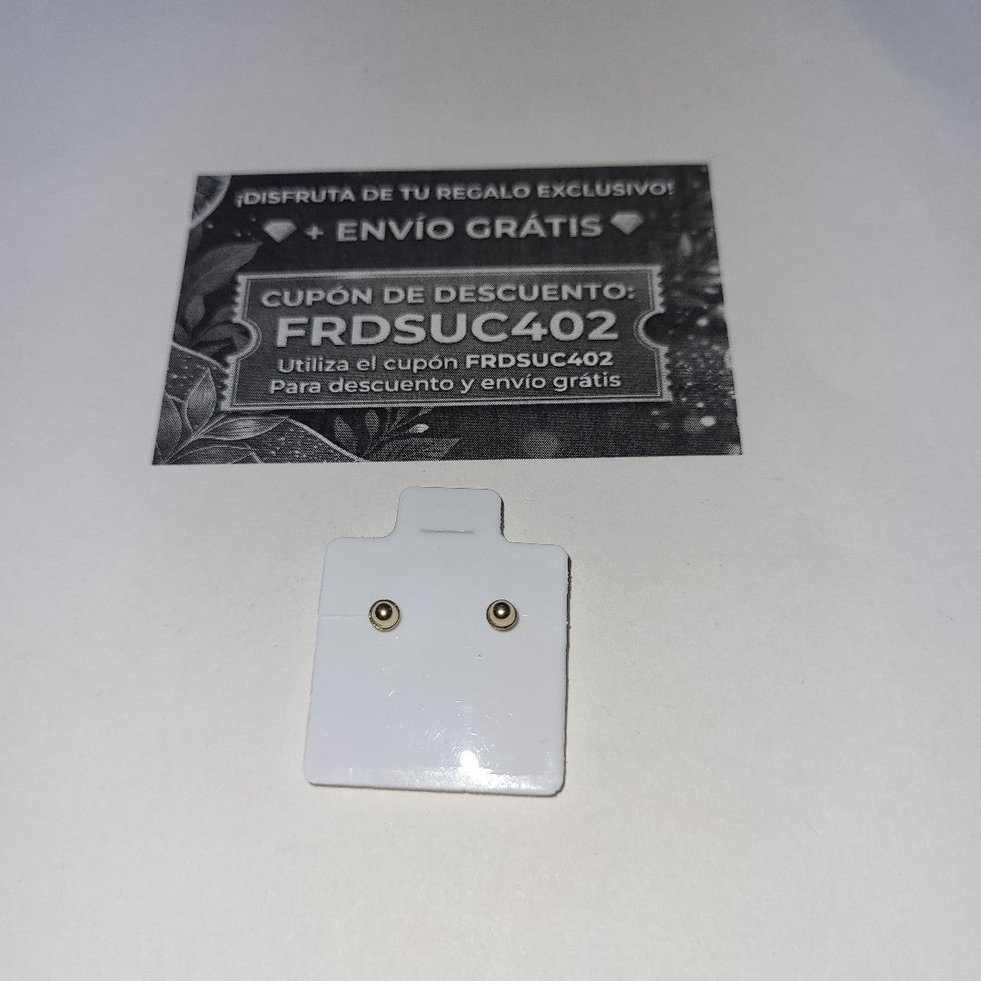 BROQUELES BROQUEL FIG BOTON RAYADO 14K 0.1577 GR (NUEVO)