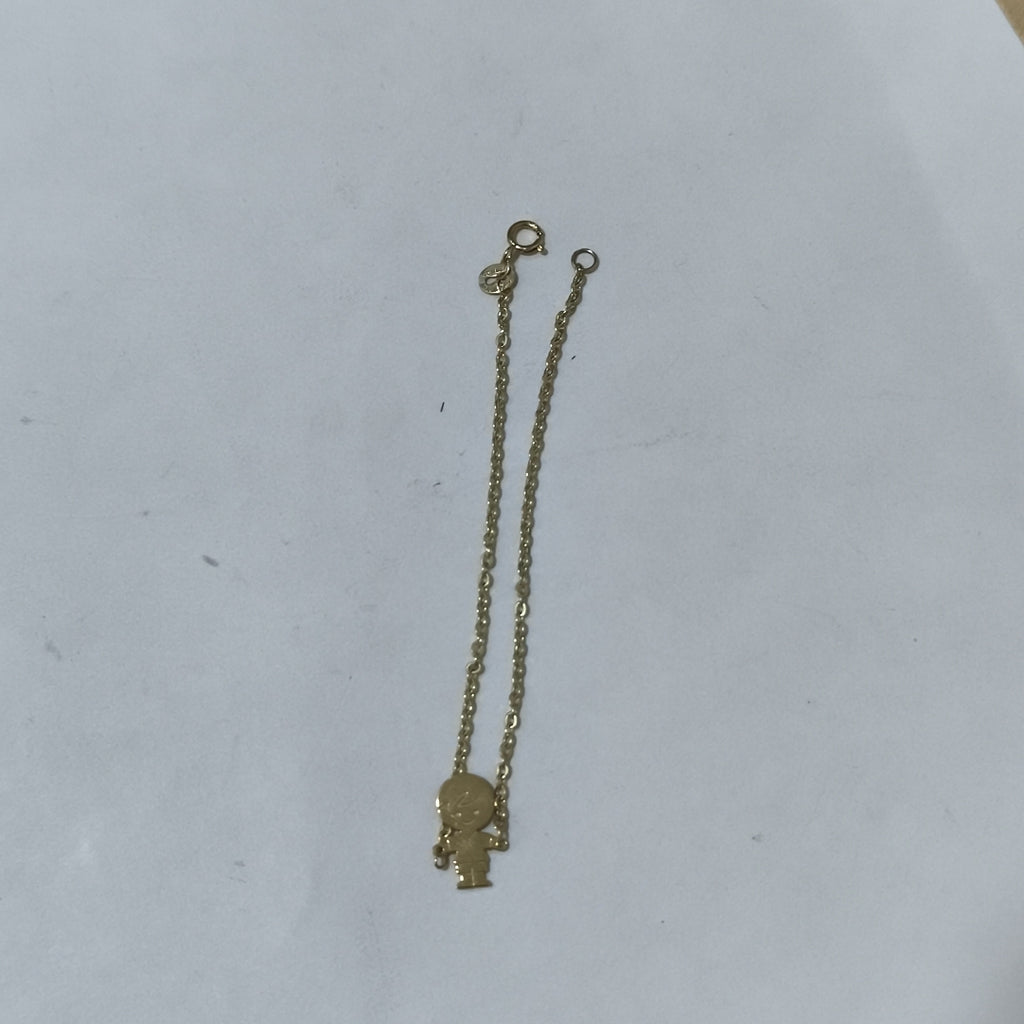 PULSERA TEJIDO ESPECIAL FIG NIÑO 14K 18 CM 1.4 GR (NUEVO)