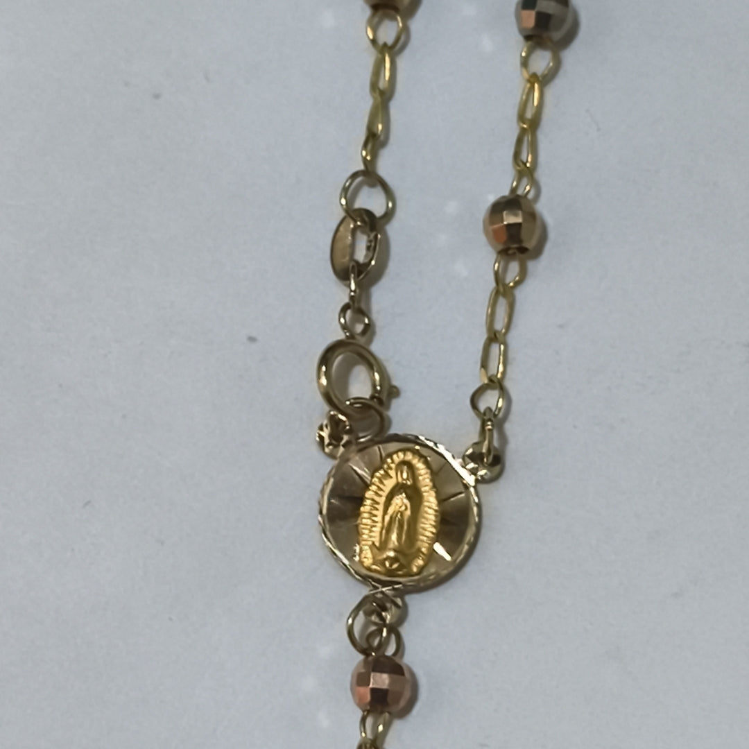 PULSERA DECENARIO COMBINADO 14K 18 CM 3.1 GR (NUEVO)