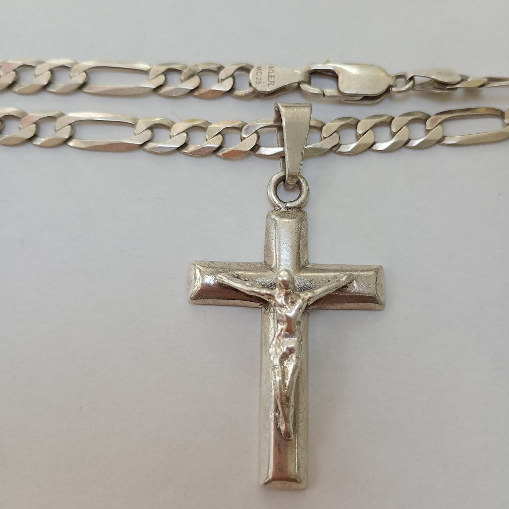 CADENA, CRUCIFIJO PLATA 31.2 GRMS (SEMINUEVO)