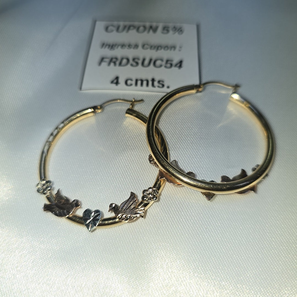 ARRACADAS PAR ORO COMBINADO 14 K 6,60 GRMS (SEMINUEVO)