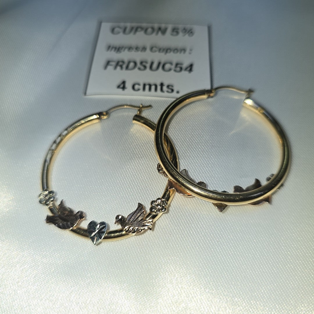 ARRACADAS PAR ORO COMBINADO 14 K 6,60 GRMS (SEMINUEVO)