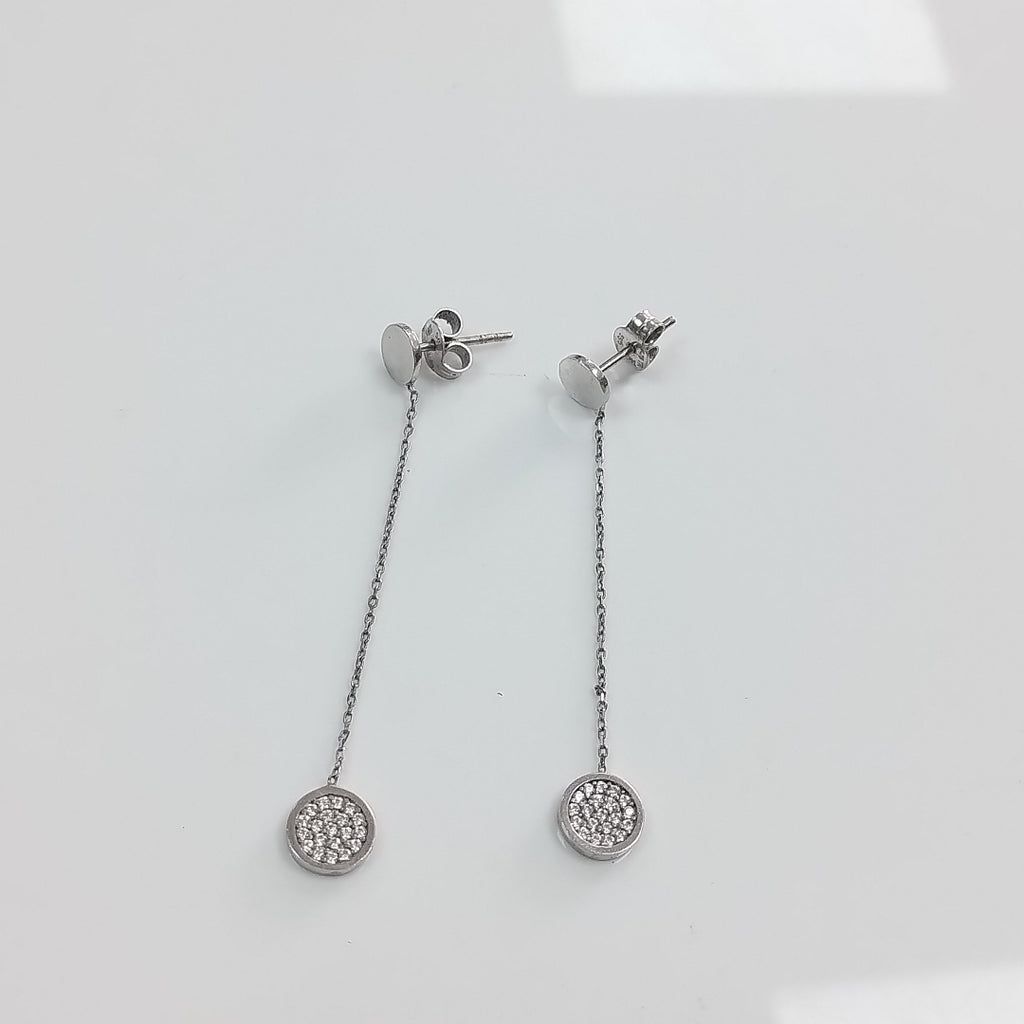 ARETES PAR ORO BLANCO 14 K 2,10 GRMS (SEMINUEVO)