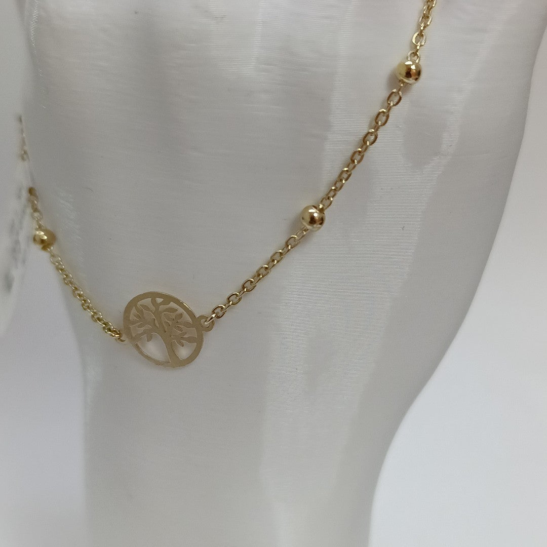 PULSERA TEJIDO ESPECIAL ARBOL 14K 18 CM 1.8 GR (NUEVO)