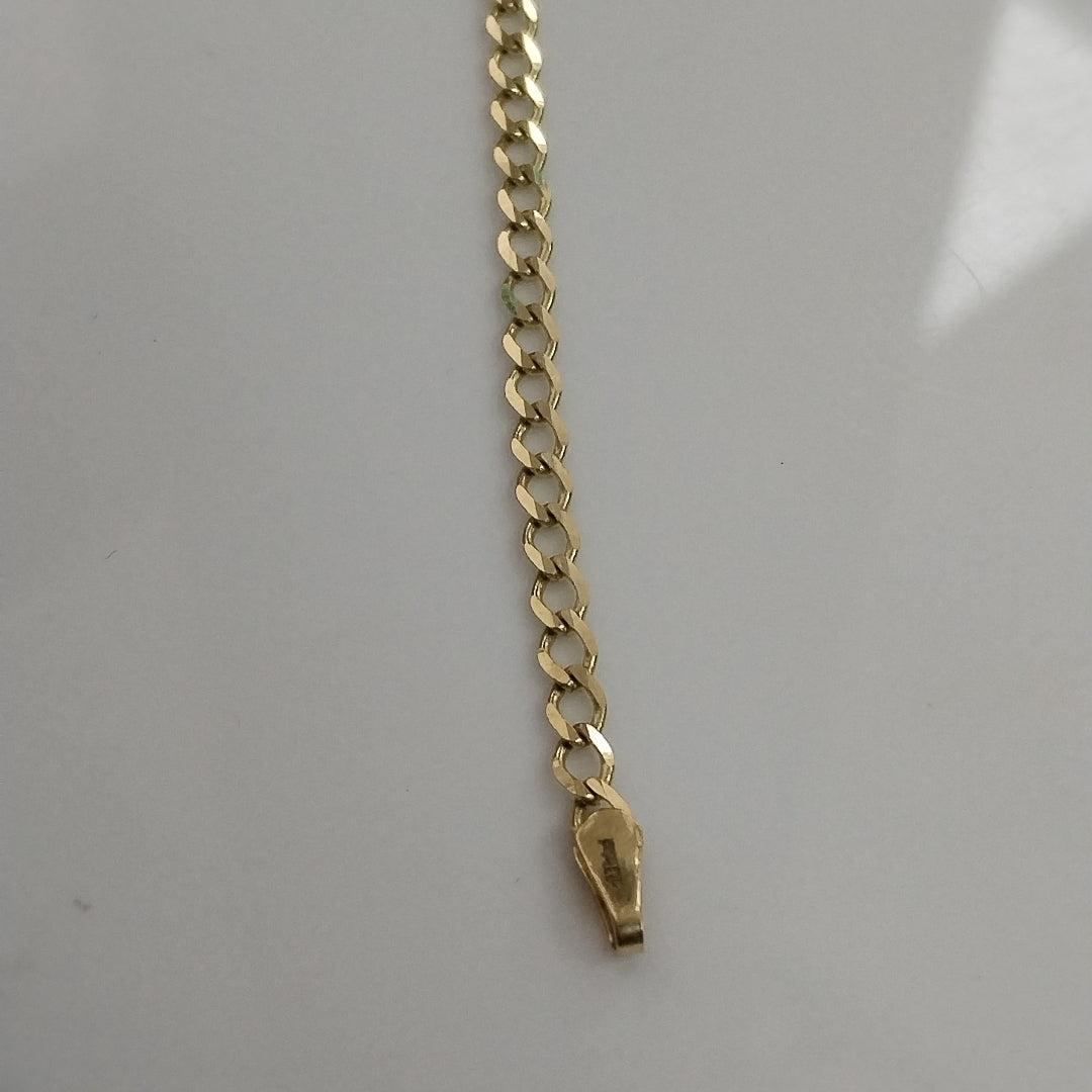 PULSERA TEJIDO BARBADA 14K 21 CM 3.8 GR (NUEVO)