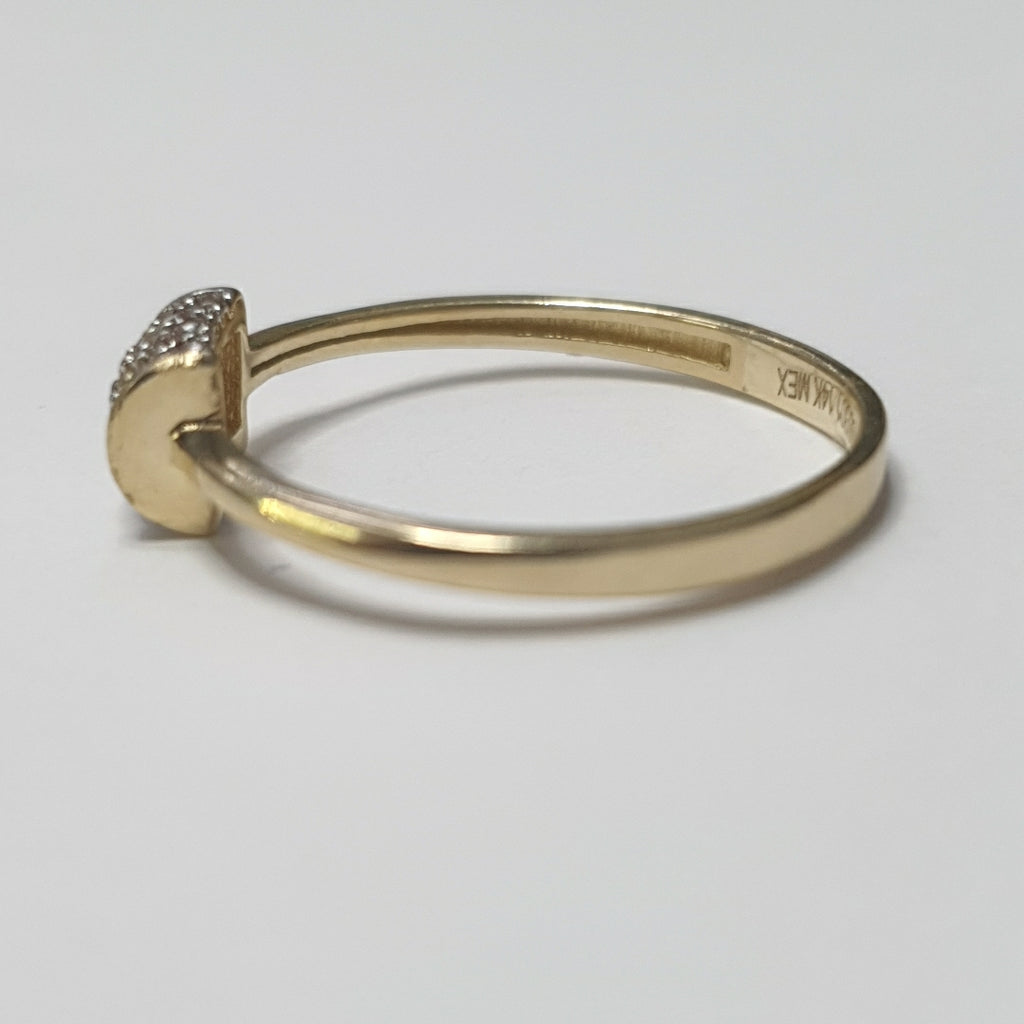 ANILLO ANILLITO C CIRCONIAS 14K 7 TALLA 1.5 GR (NUEVO)