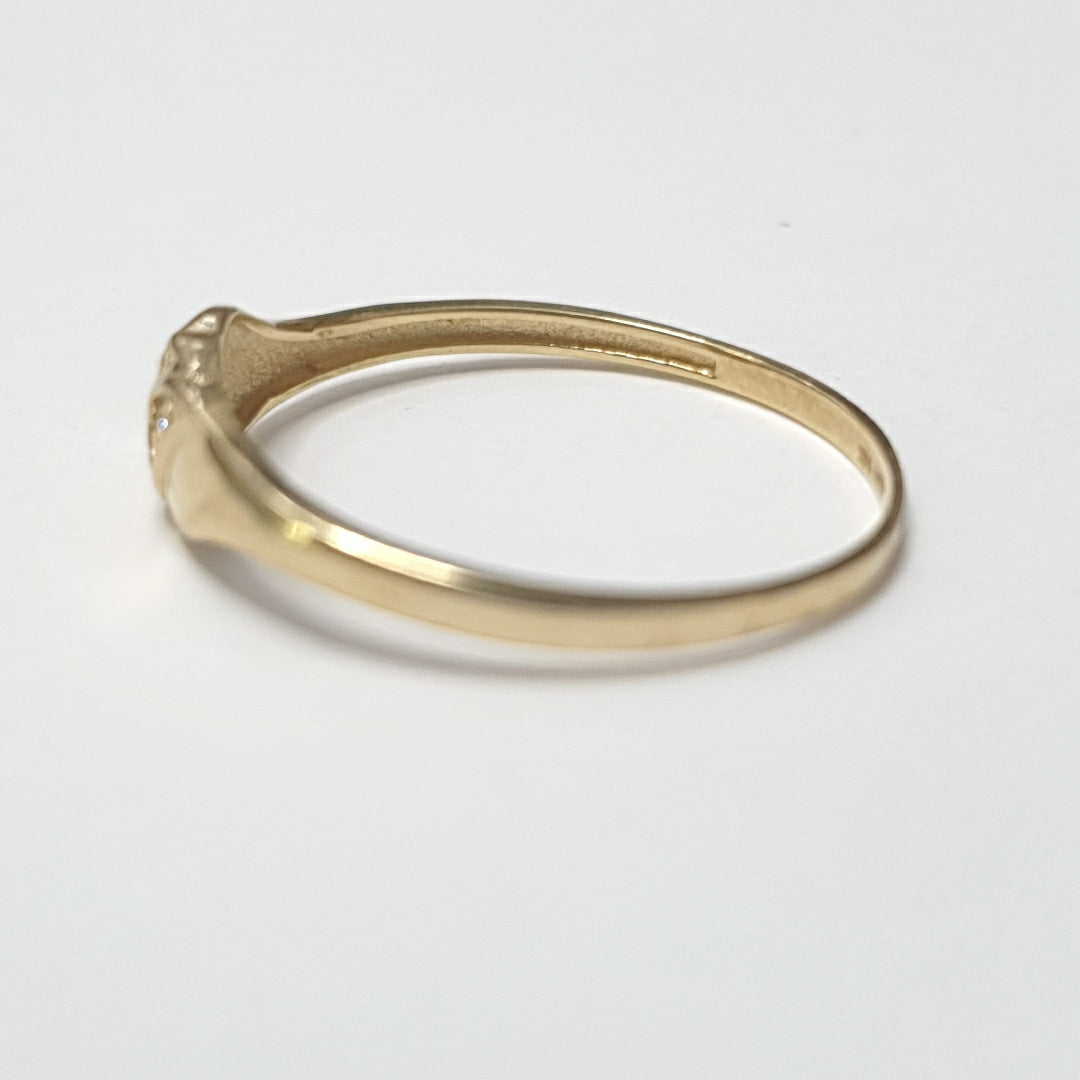 ANILLO ANILLITO C CIRCONIAS 14K 8.5 TALLA 1.1 GR (NUEVO)