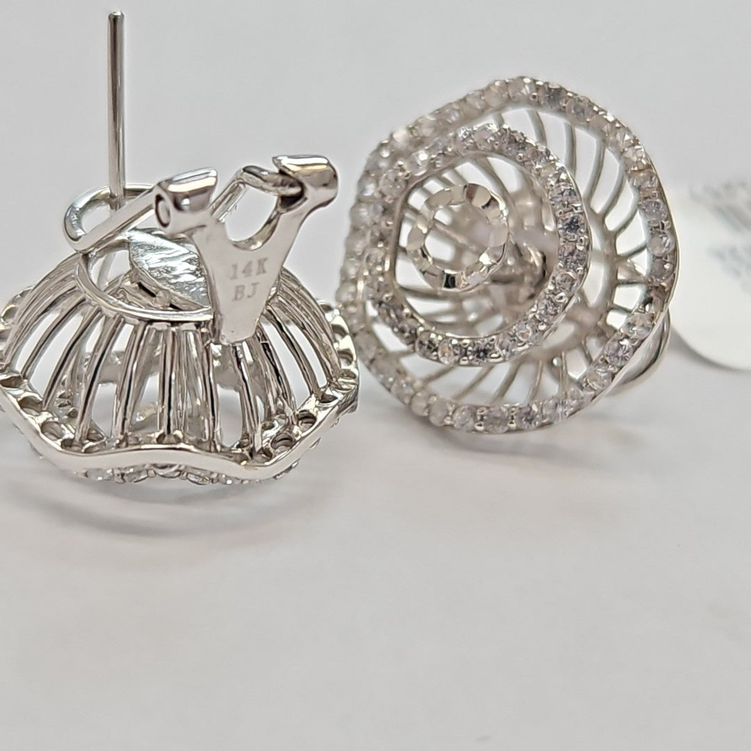 ARETES PAR ORO, ORO BLANCO 14 K 5.7 GRMS (SEMINUEVO)