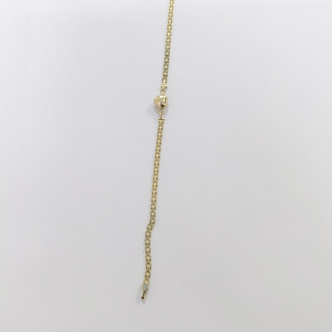 PULSERA ESPECIAL C CORAZON 14K 18 CM 2.7 GR (NUEVO)