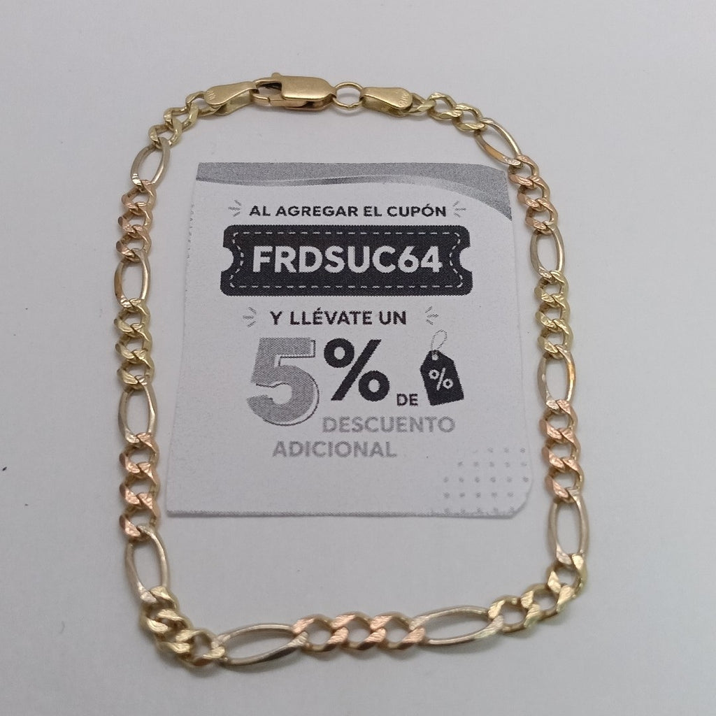 PULSERA ORO COMBINADO 10 K 5.8 GRMS (SEMINUEVO)