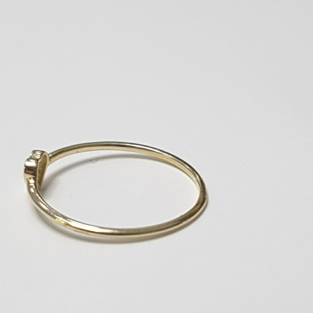 ANILLO ANILLITO CORAZON C CIRCONIA 14K 9 TALLA 1 GR (NUEVO)