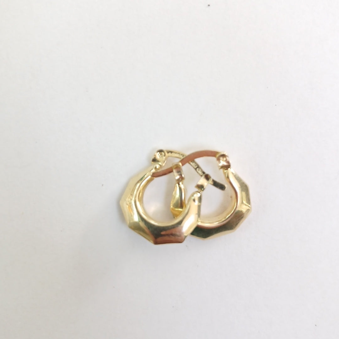 ARETES TEJIDO ARRACADA FACETADA 14K 1.2 GR (NUEVO)