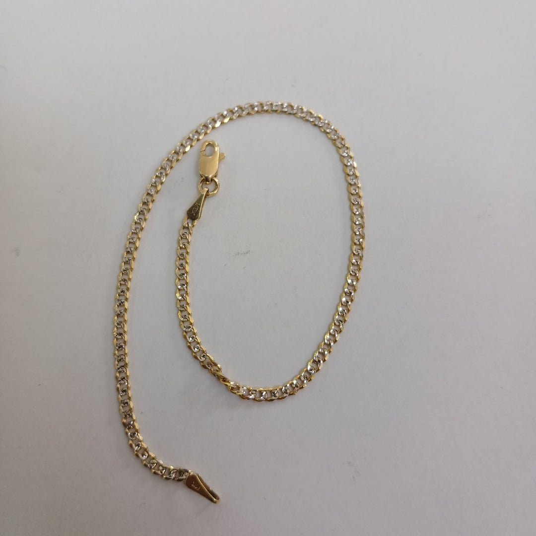 PULSERAS BARBADA DIAMANTADA ORO 14K 18 CM 2.4 GR (NUEVO)