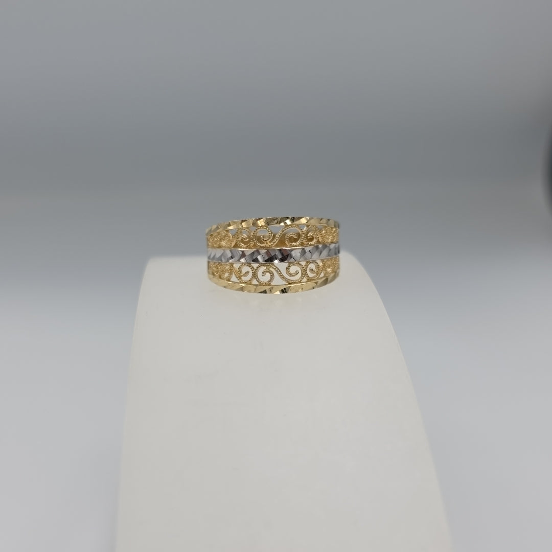 ANILLOS TIPO FILIGRANA 14K TALLA 8.5 3 GR (NUEVO)