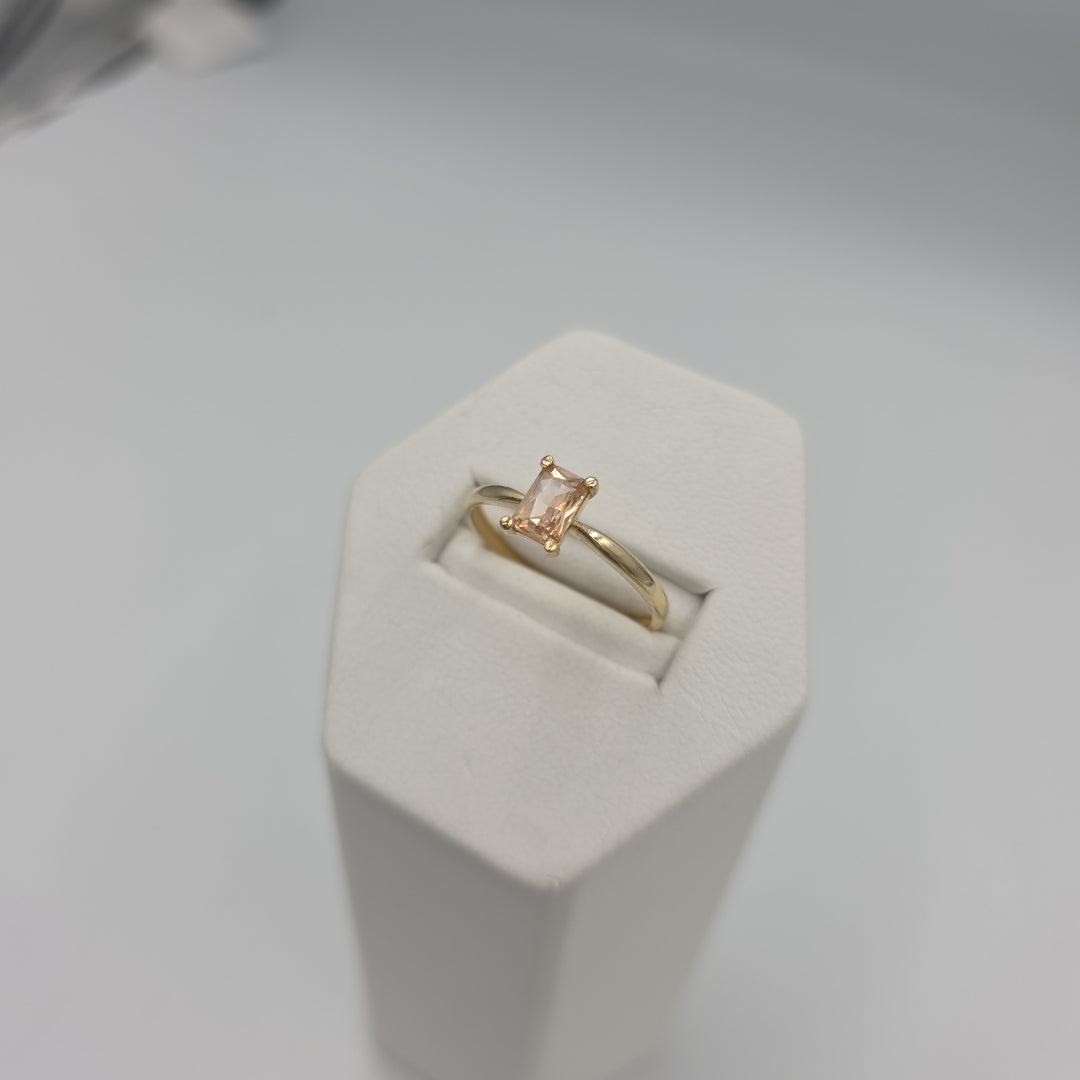 ANILLOS TEJIDO ANILLITO C PIEDRA DE COLOR 14K 8 1.2 GR (NUEVO)