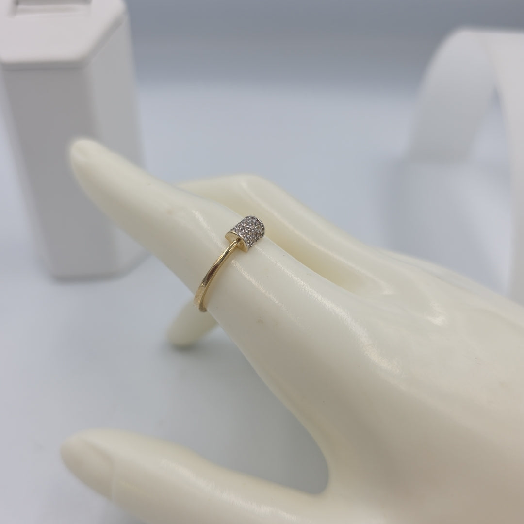 ANILLO ANILLITO C CIRCONIAS 14K 8 TALLA 1.4 GR (NUEVO)