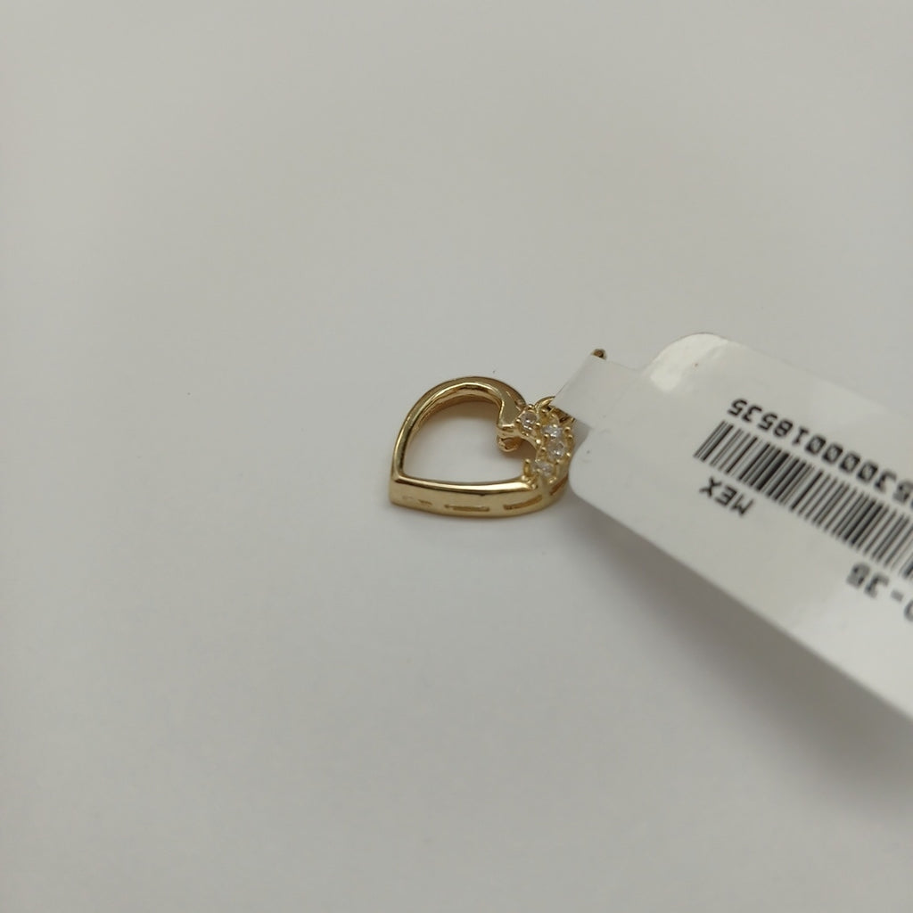 DIJE CORAZON CON CIRCONIAS 14K 1.4 GR (NUEVO)