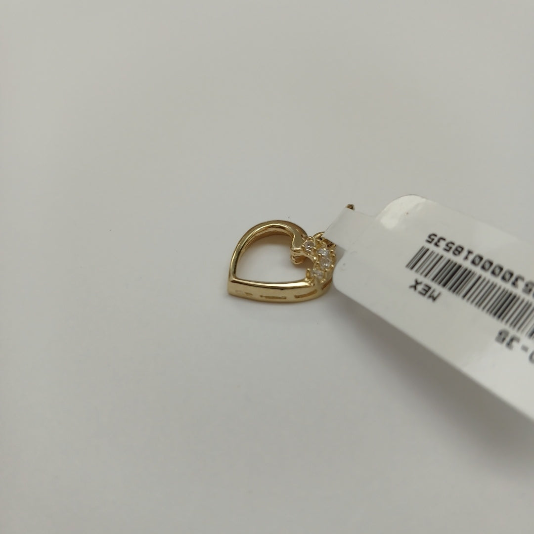 DIJE CORAZON CON CIRCONIAS 14K 1.4 GR (NUEVO)