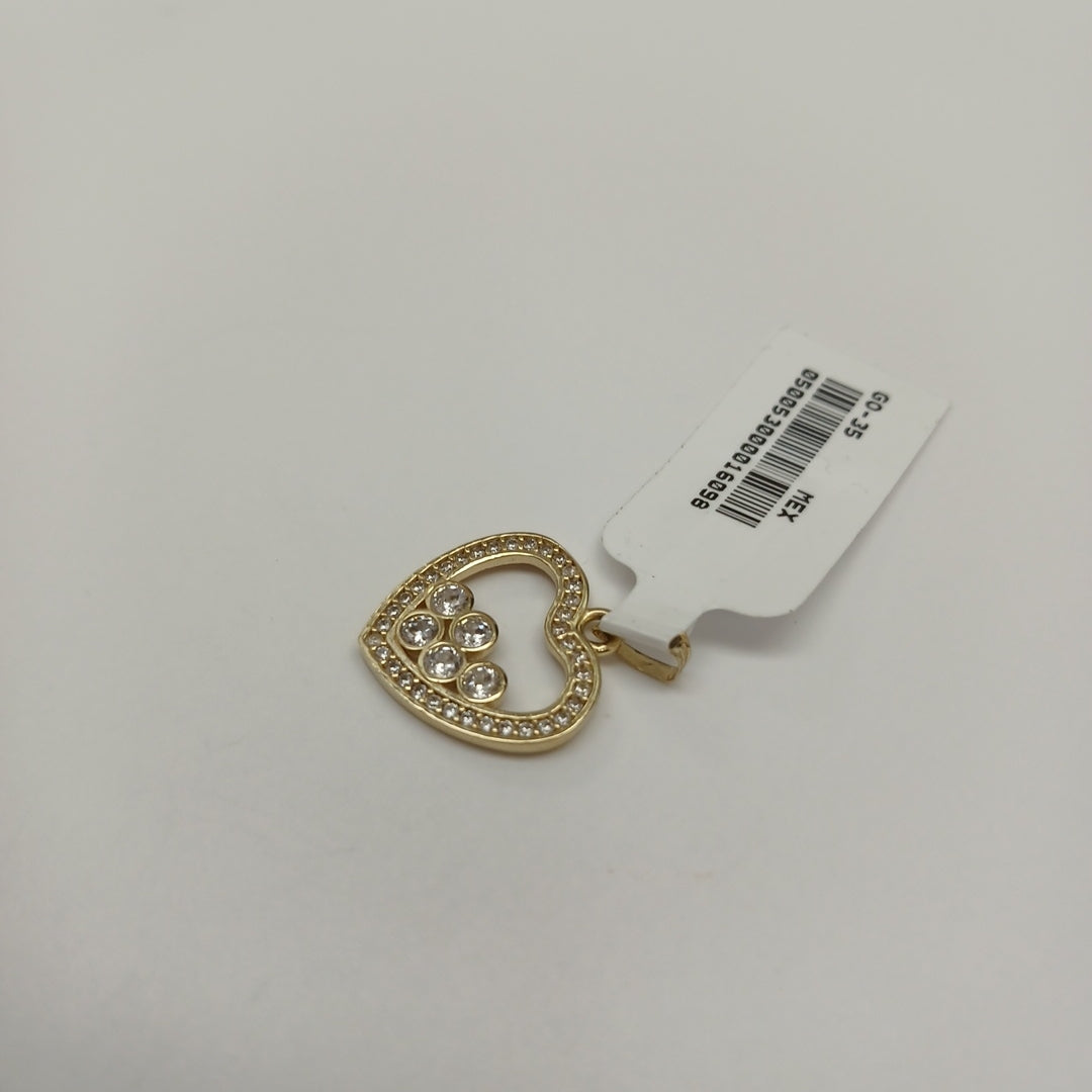 DIJE CORAZON CON CIRCONIAS 14K 1.7 GR (NUEVO)