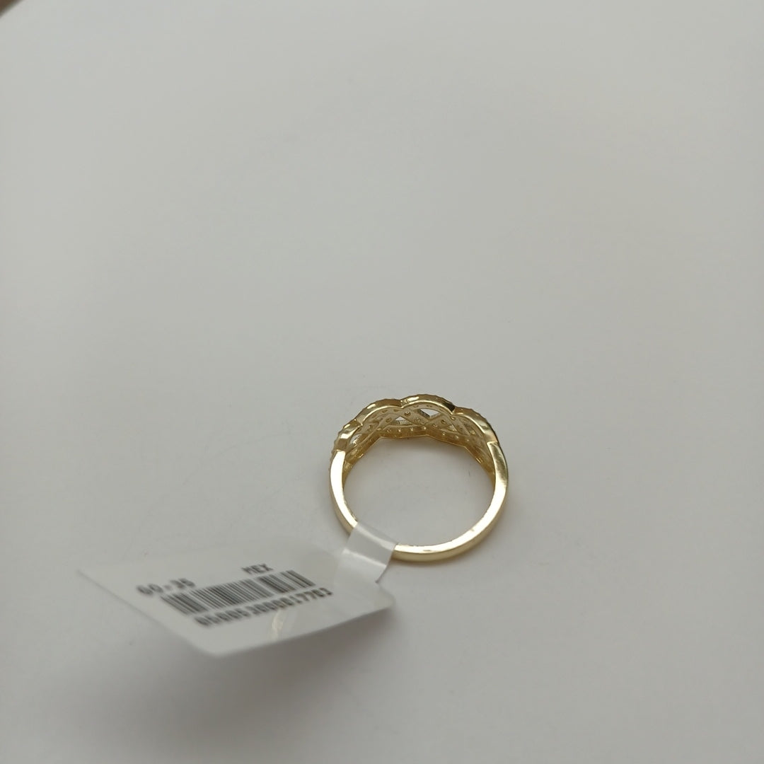 ANILLOS TRENZADO CON CIRCONIAS 14K TALLA 7 2.4 GR (NUEVO)