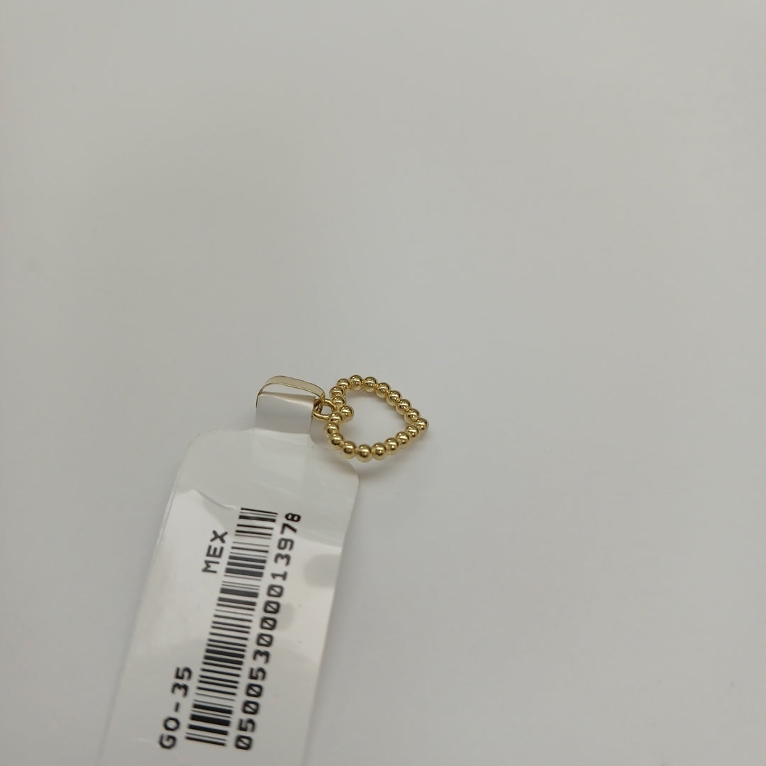DIJE CORAZON CON CIRCONIAS 10K 0.6 GR (NUEVO)